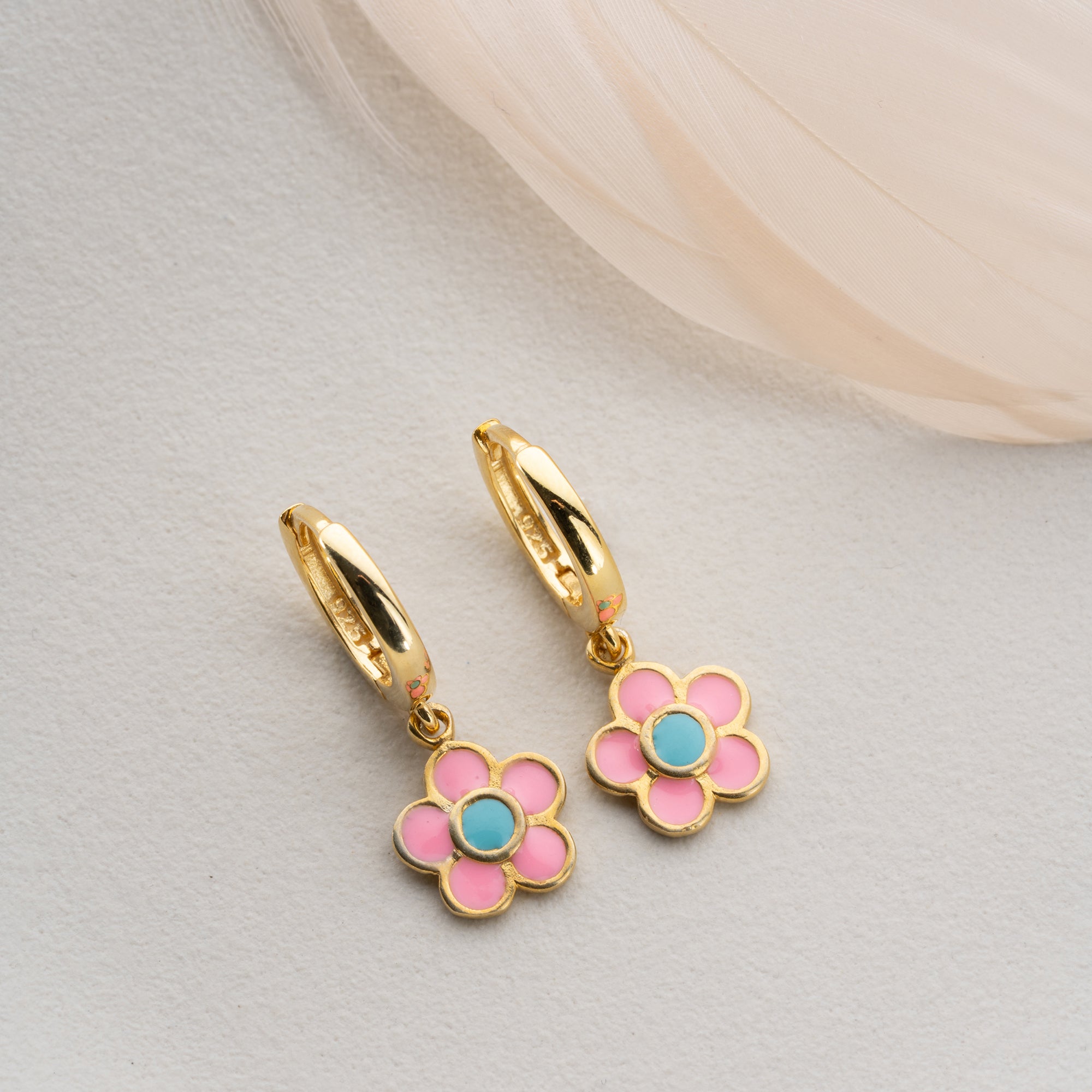 BUNTE GÄNSEBLÜMCHEN OHRRINGE | 925 SILBER