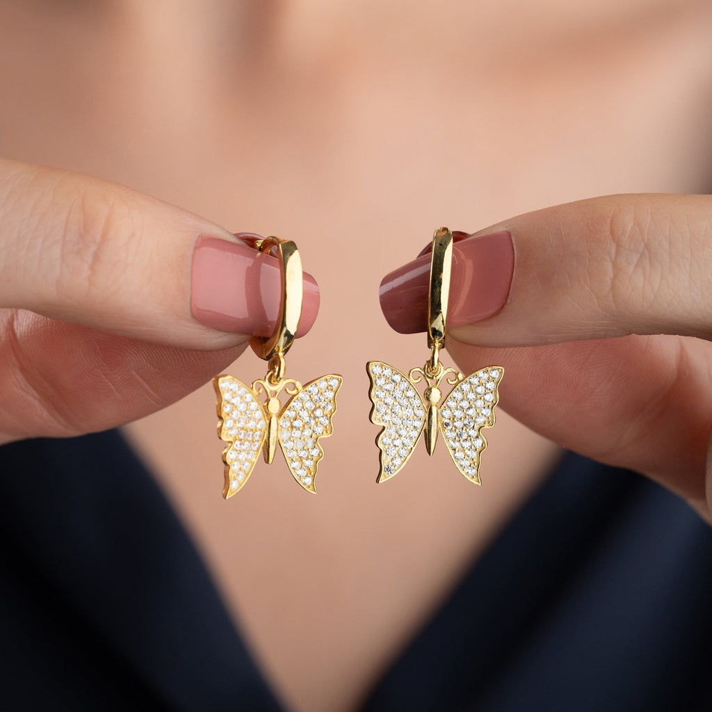 BUTTERFLY OHRRINGE aus 925 Silber - Eleganter Ohrringe - AURIME
