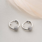 RUND MIT STEINEN OHRRINGE | 925 SILBER