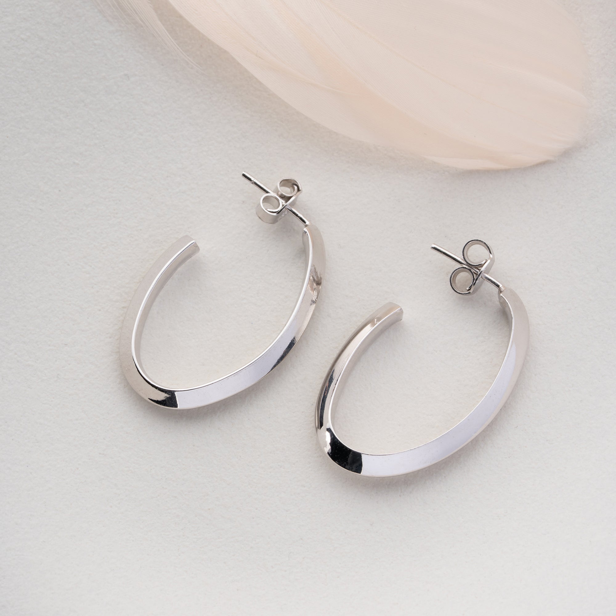 OVALER ZUG  OHRRINGE | 925 SILBER