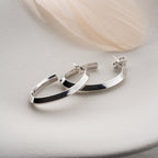 OVALER ZUG  OHRRINGE | 925 SILBER