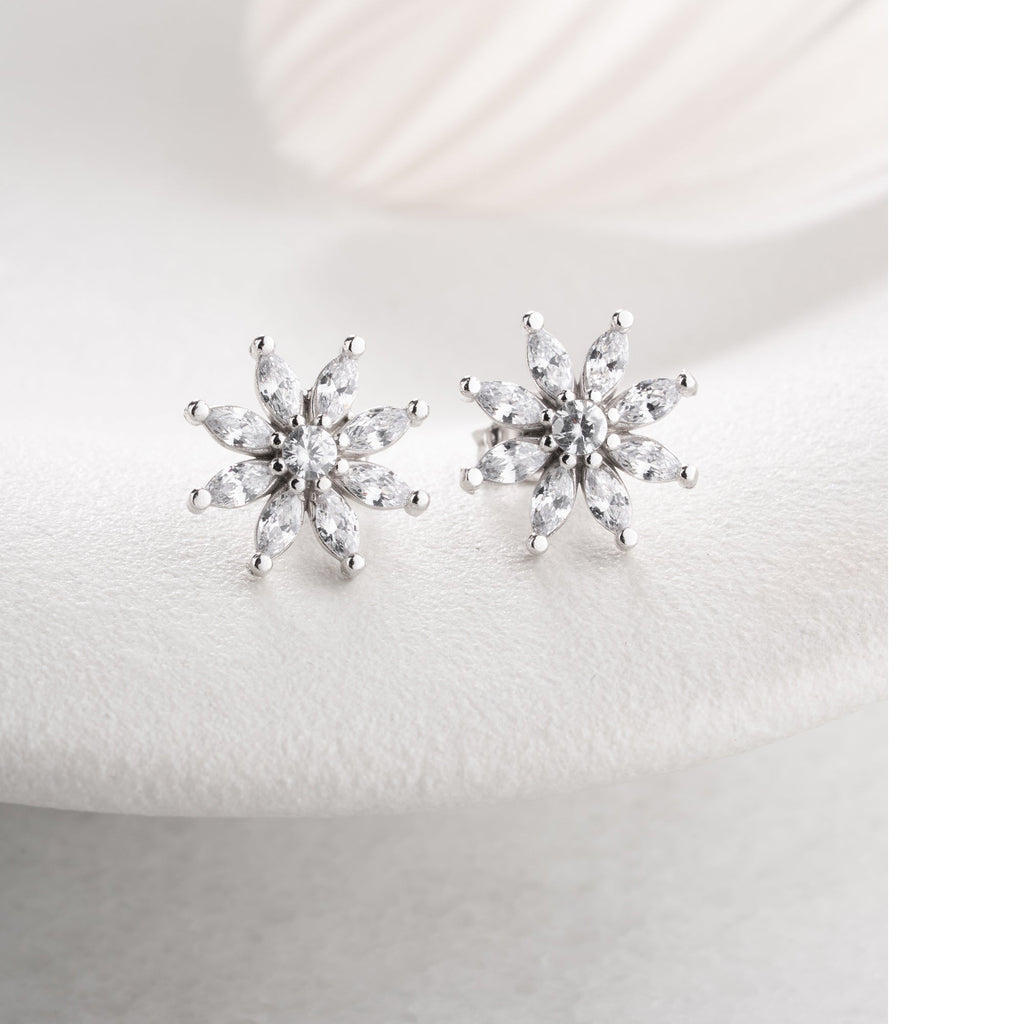 SHUTTLE STEINBLUME  OHRRINGE | 925 SILBER