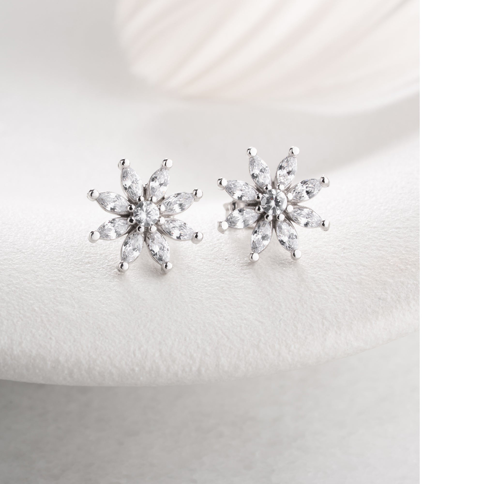 SHUTTLE STEINBLUME  OHRRINGE | 925 SILBER