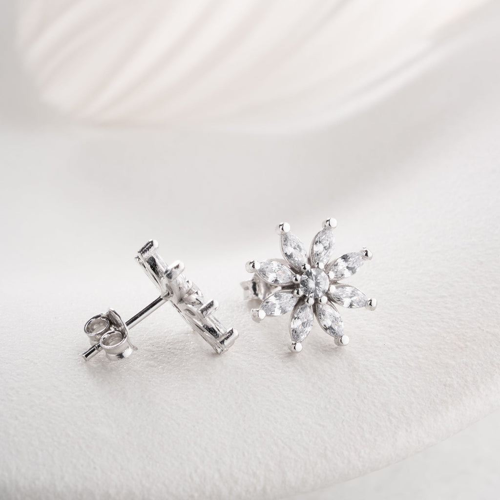 SHUTTLE STEINBLUME  OHRRINGE | 925 SILBER