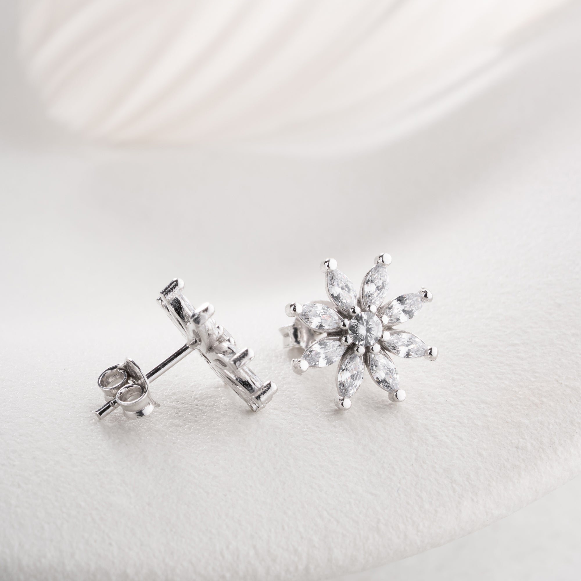 SHUTTLE STEINBLUME  OHRRINGE | 925 SILBER