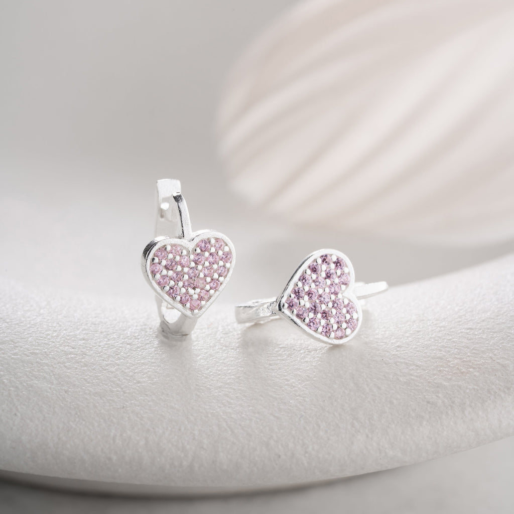 ROSA HERZ OHRRINGE | 925 SILBER