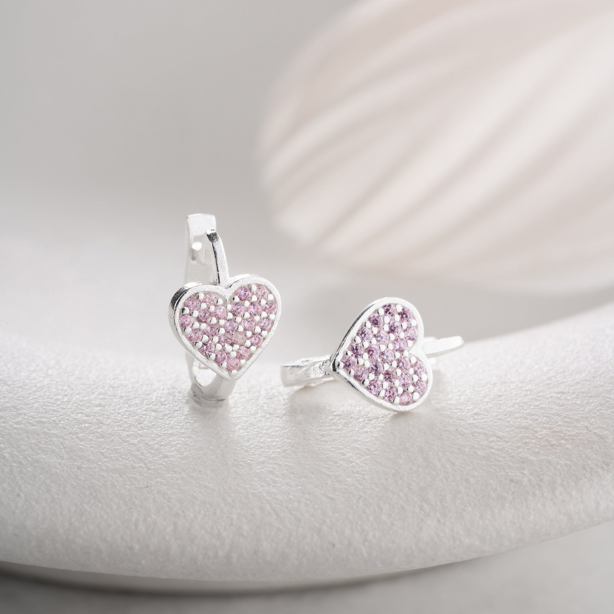 ROSA HERZ OHRRINGE | 925 SILBER