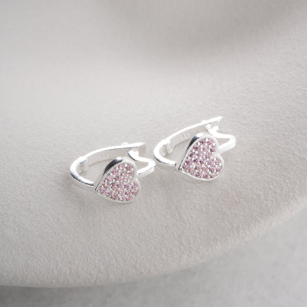 ROSA HERZ OHRRINGE | 925 SILBER