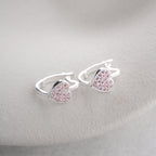 ROSA HERZ OHRRINGE | 925 SILBER