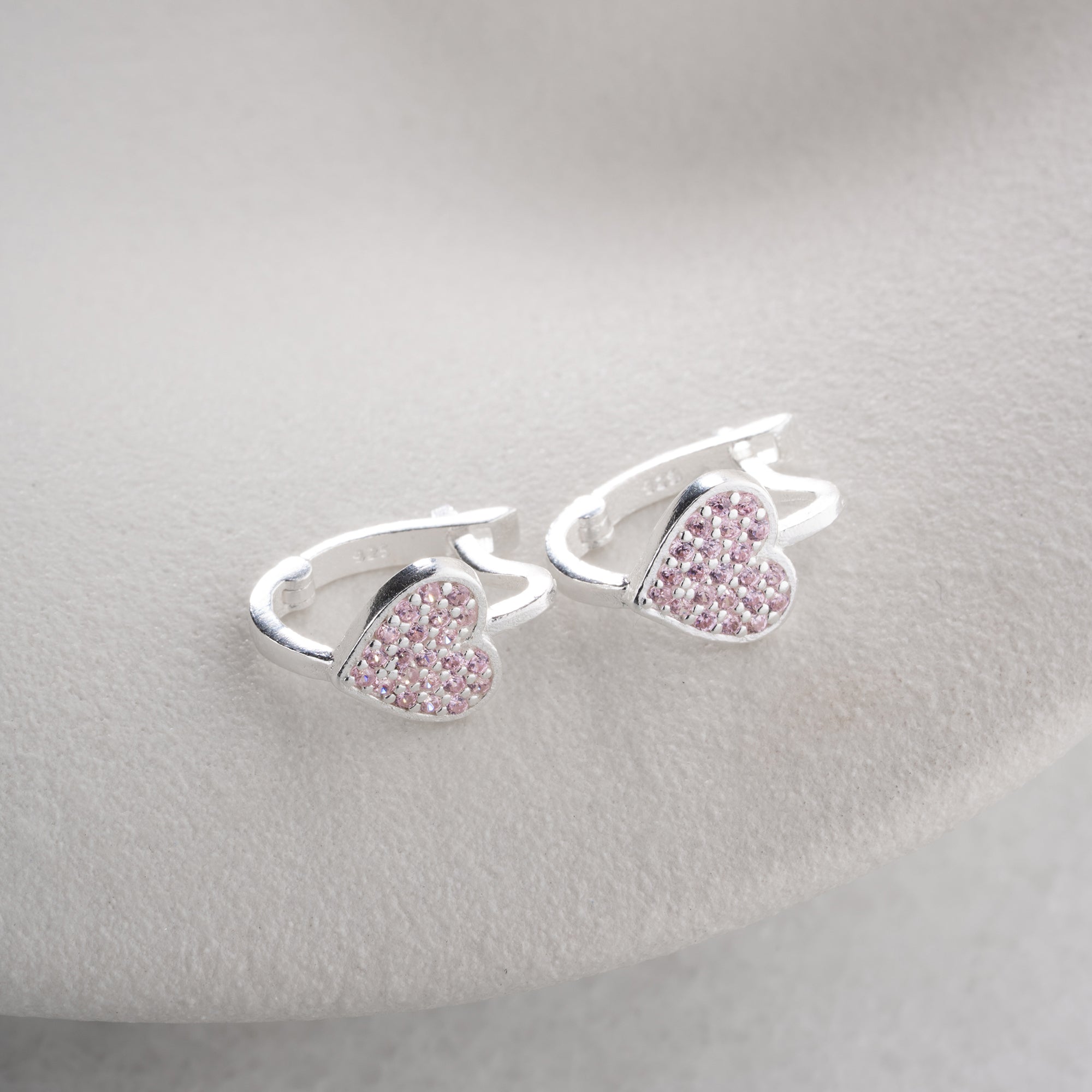ROSA HERZ OHRRINGE | 925 SILBER