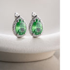 DROP SMARAGDSTEIN   OHRRINGE | 925 SILBER