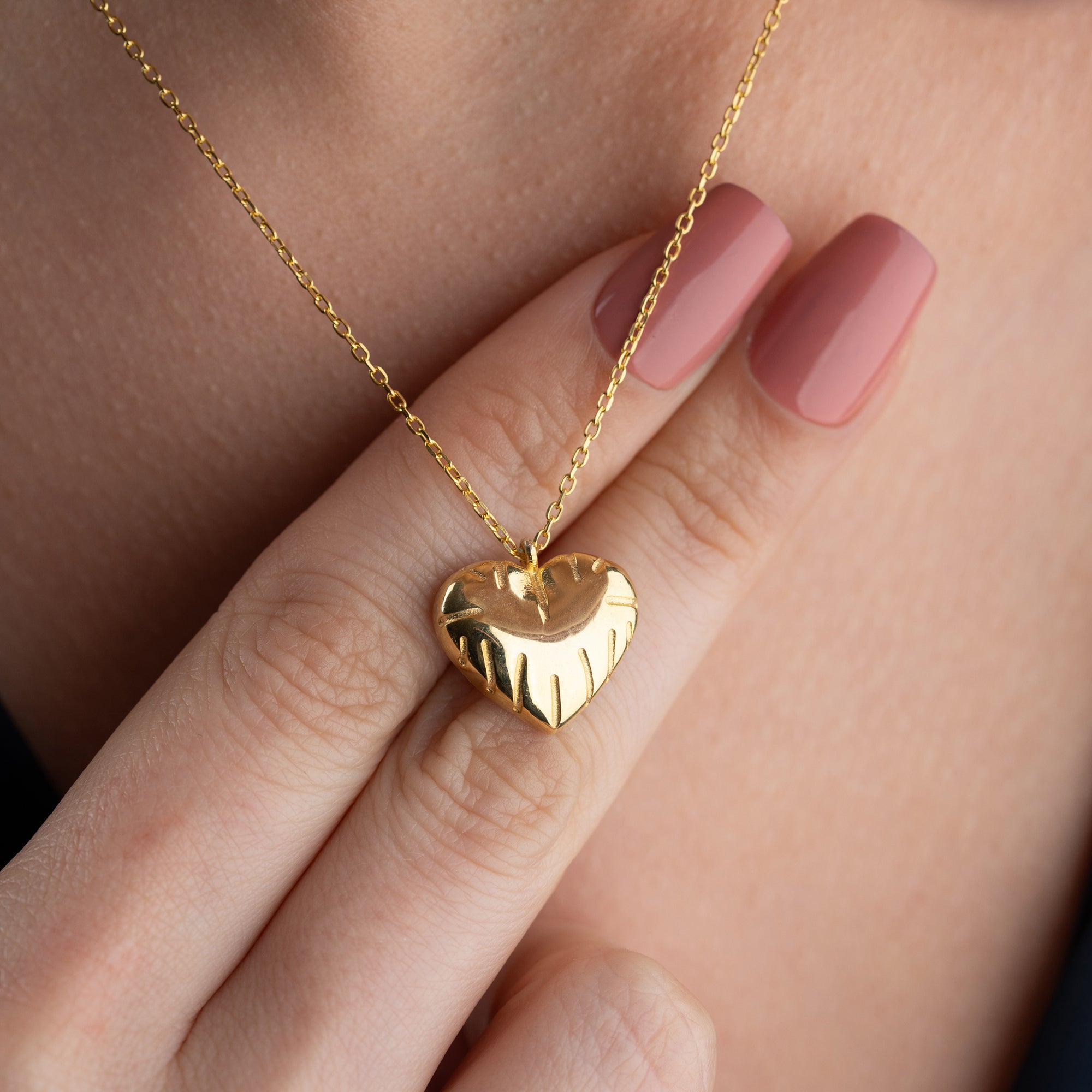 BOMB HERZ HALSKETTE aus 925 Silber - Eleganter Halskette - AURIME