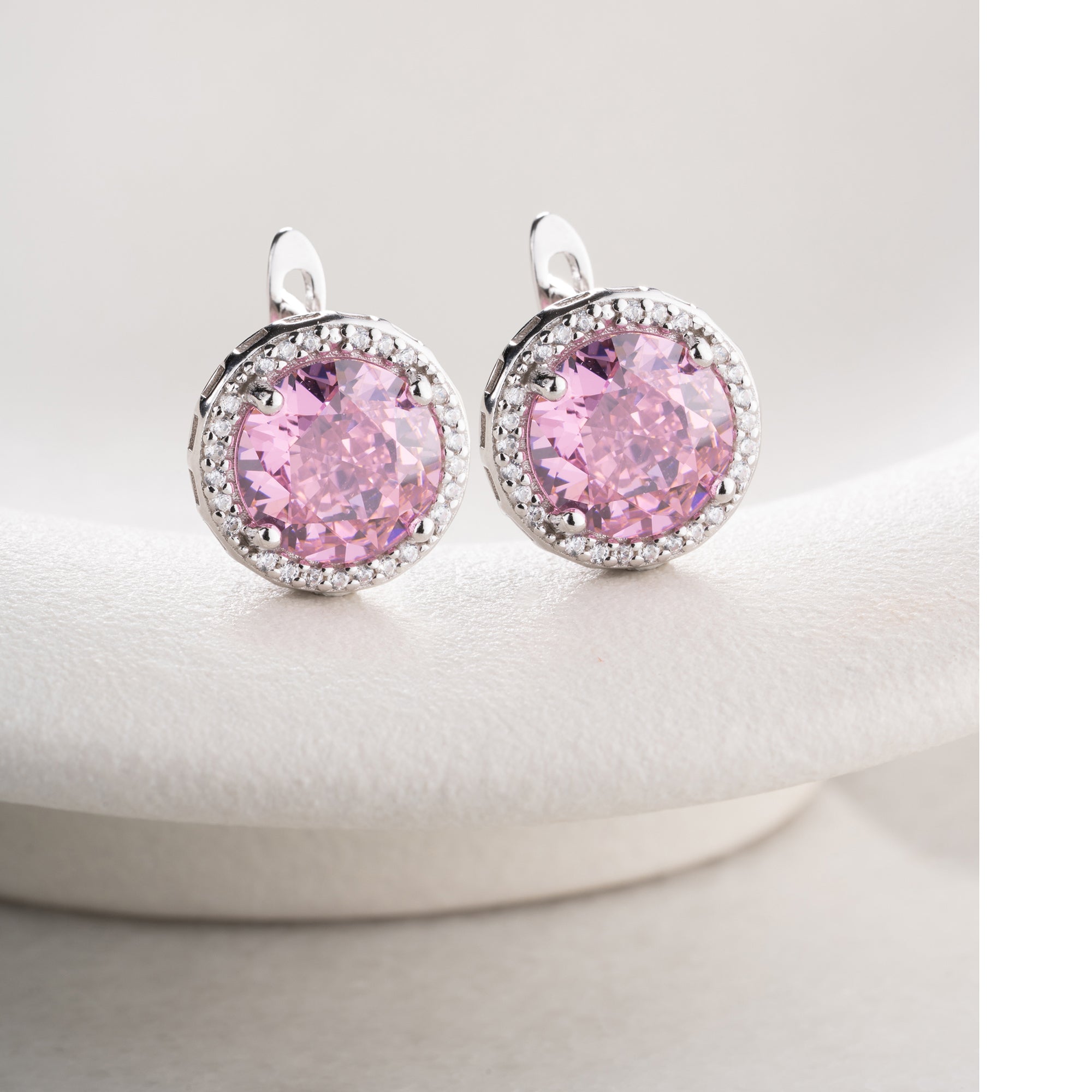 ROSASTEIN  OHRRINGE | 925 SILBER