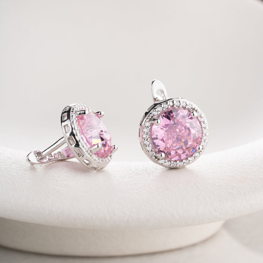ROSASTEIN  OHRRINGE | 925 SILBER