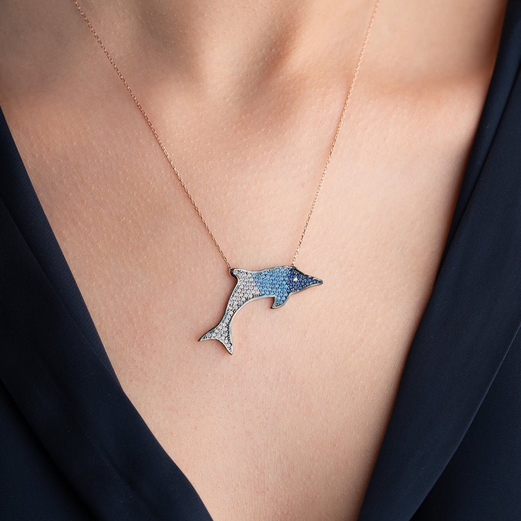 DOLPHIN HALSKETTE aus 925 Silber - Eleganter Halskette - AURIME