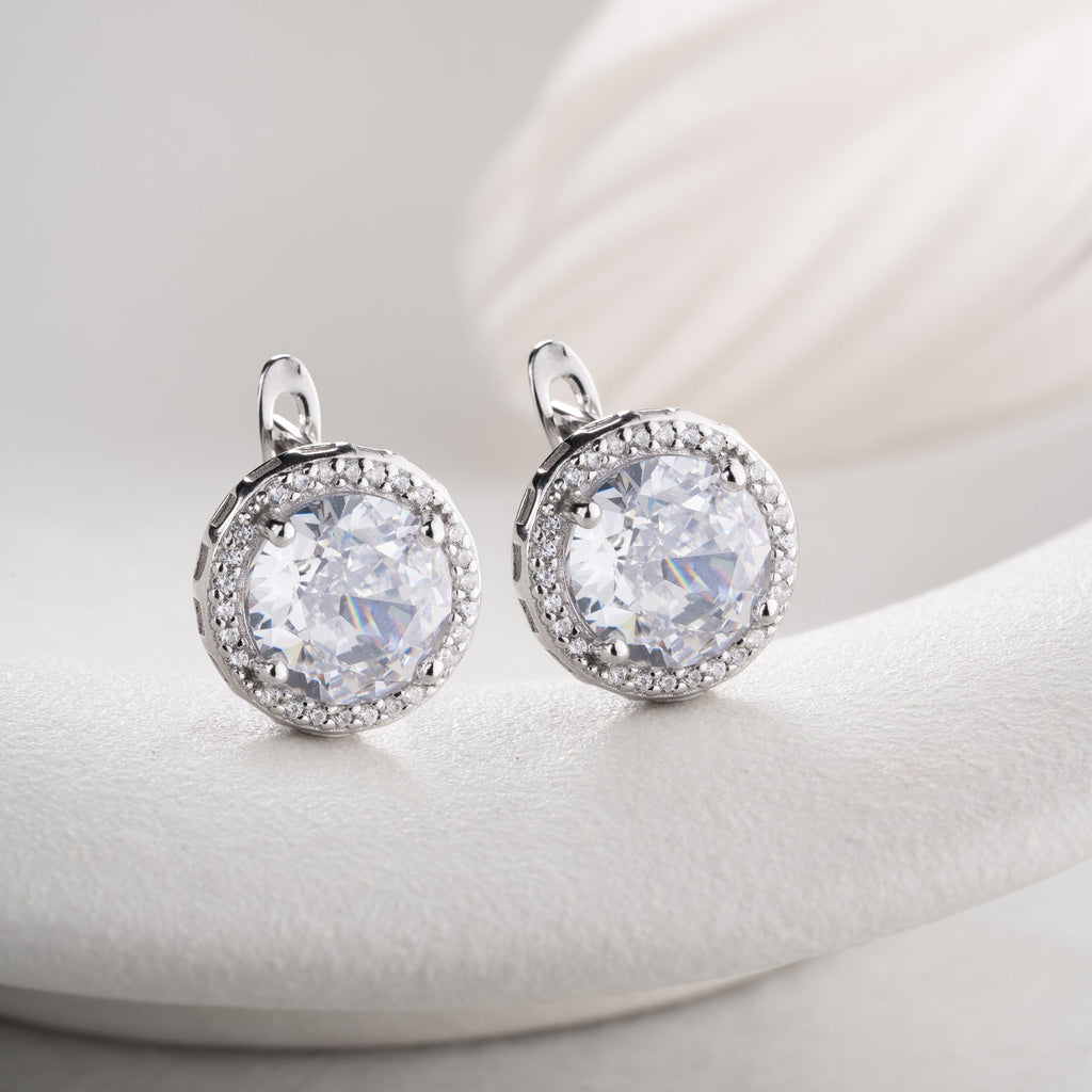 DIAMANDSTEIN  OHRRINGE | 925 SILBER