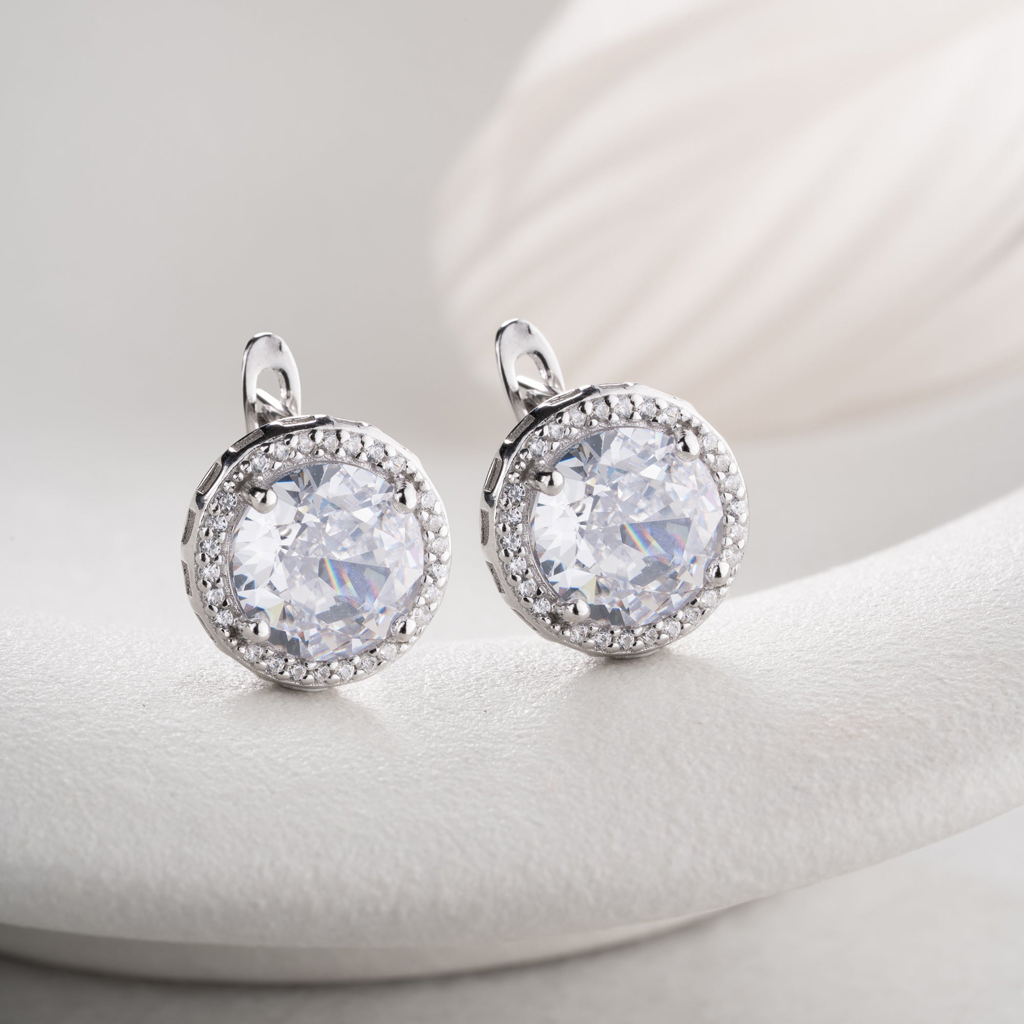 DIAMANDSTEIN  OHRRINGE | 925 SILBER