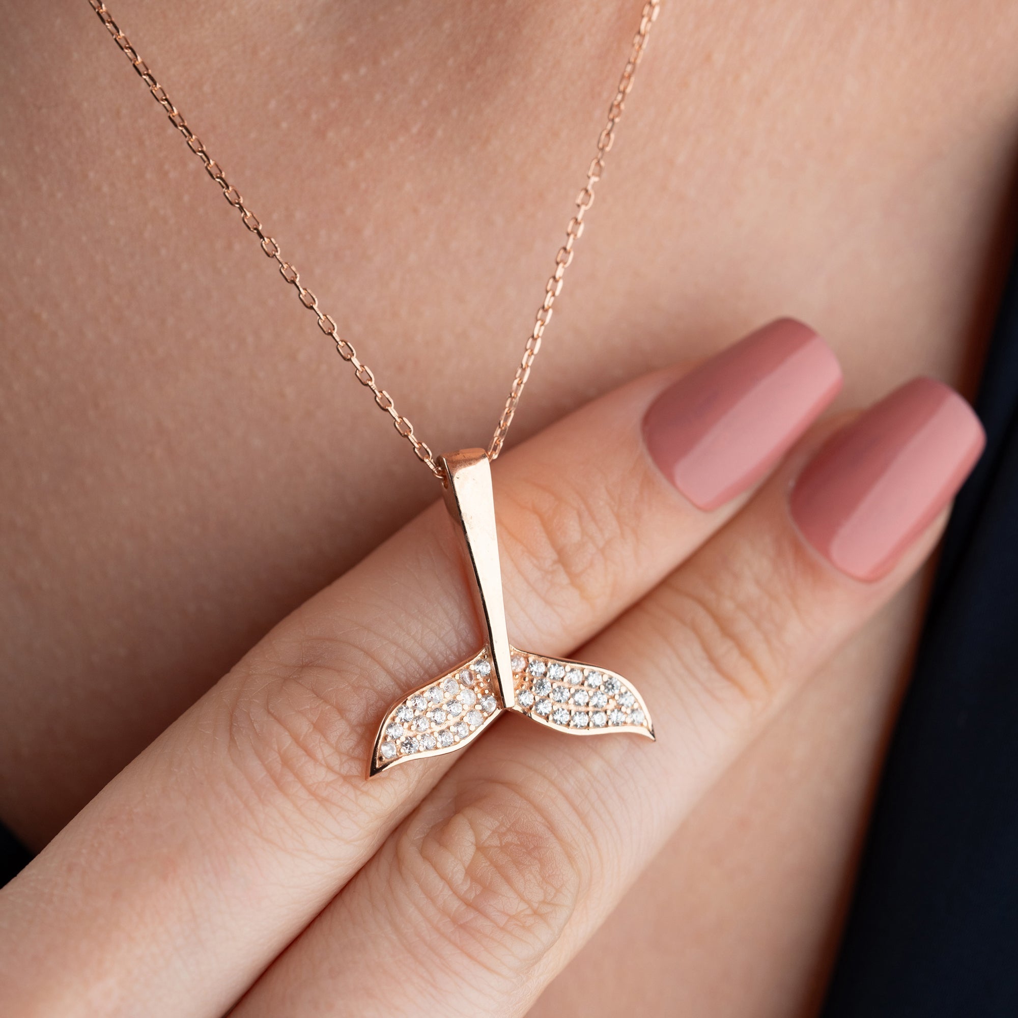 DOLPHIN AVA HALSKETTE aus 925 Silber - Eleganter Halskette - AURIME