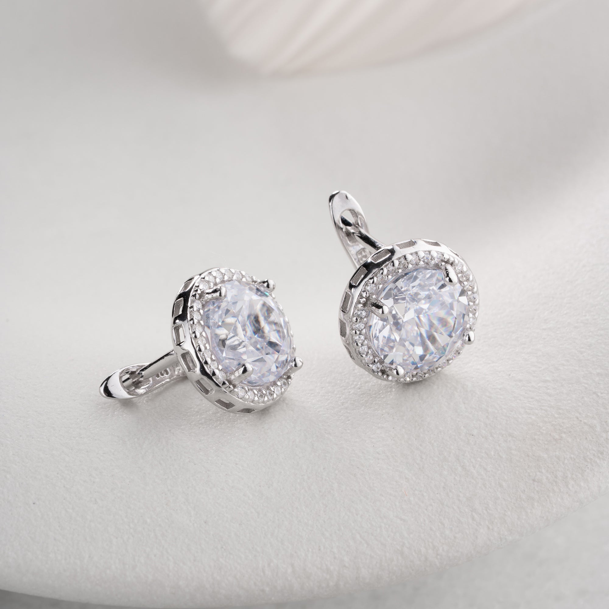 DIAMANDSTEIN  OHRRINGE | 925 SILBER