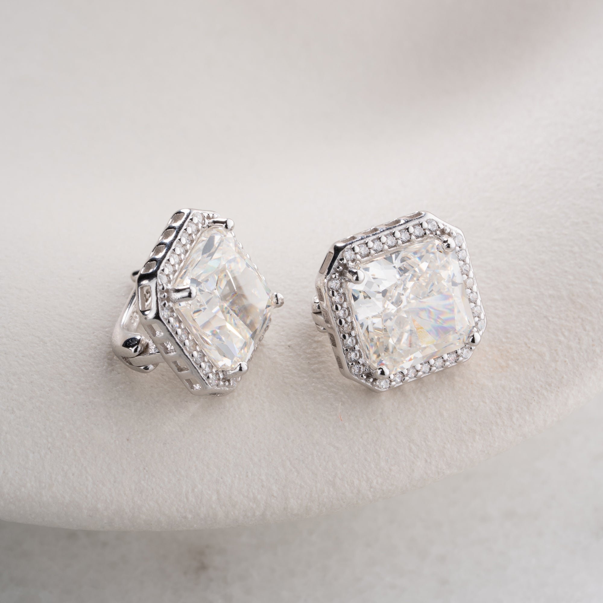 DIAMANTSTEIN  OHRRINGE | 925 SILBER