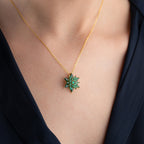 GRÜN LOTUS HALSKETTE aus 925 Silber - Eleganter Halskette - AURIME