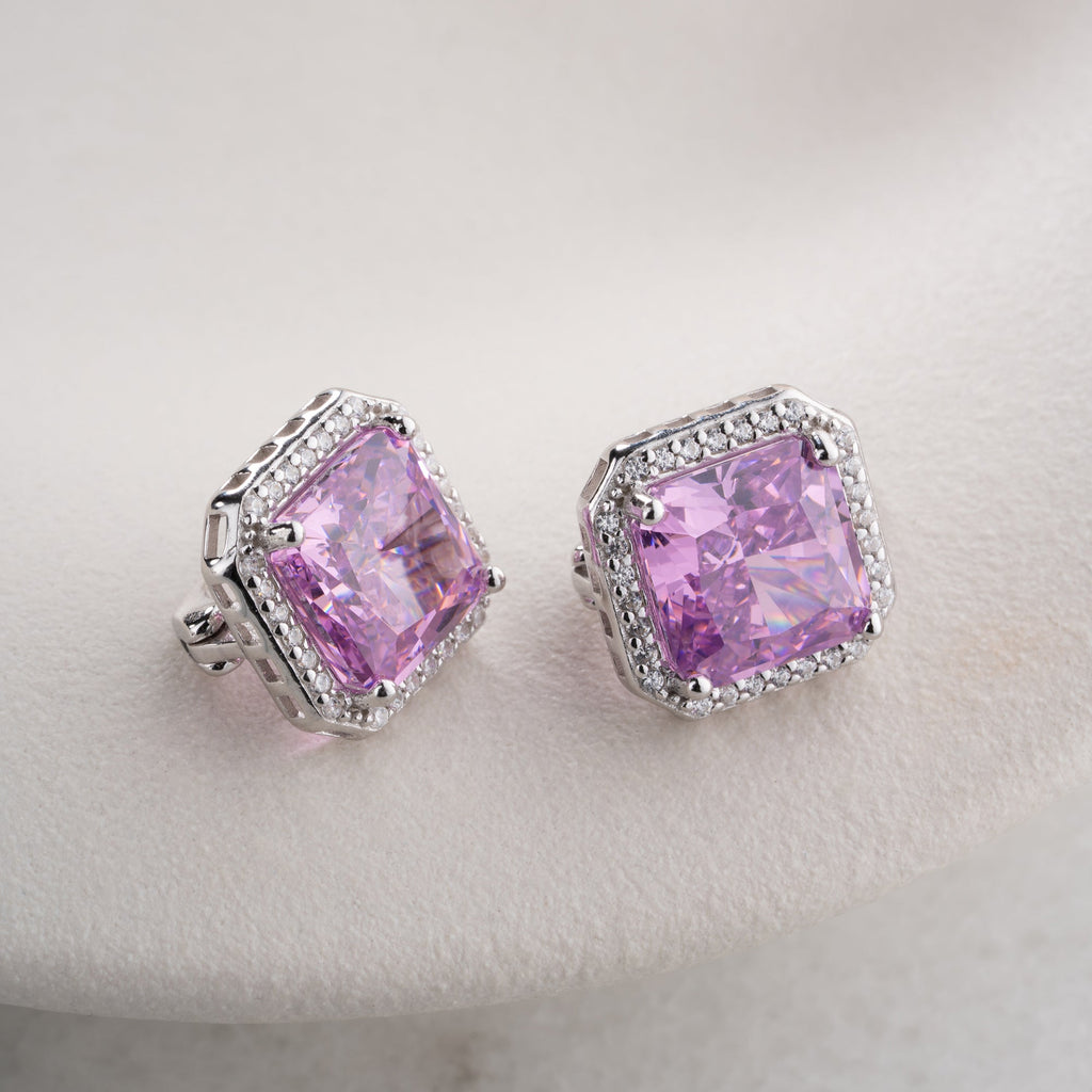 ROSASTEIN OHRRINGE | 925 SILBER
