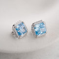 BLAUTOPASSTEIN OHRRINGE | 925 SILBER