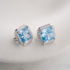 BLAUTOPASSTEIN OHRRINGE | 925 SILBER