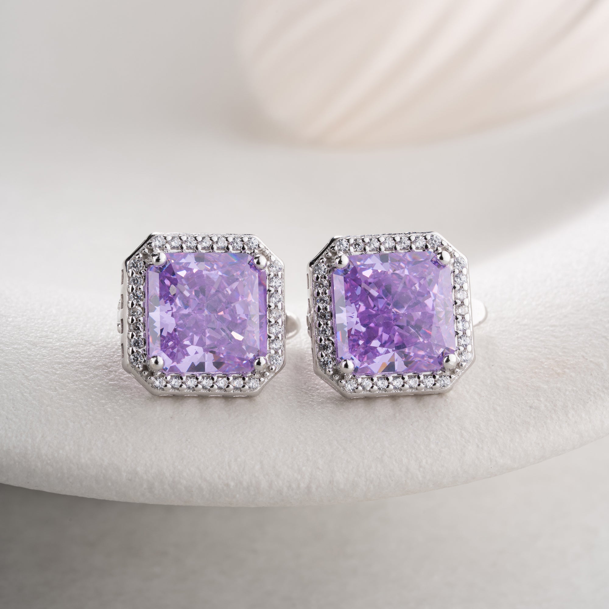 AMETHYSTSTEIN OHRRINGE | 925 SILBER