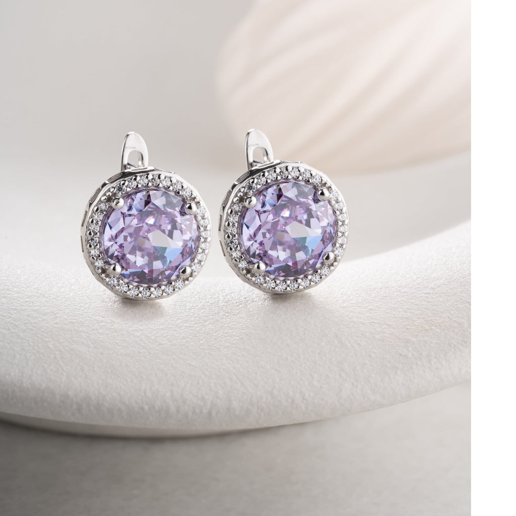 AMETHYSTSTEIN OHRRINGE | 925 SILBER