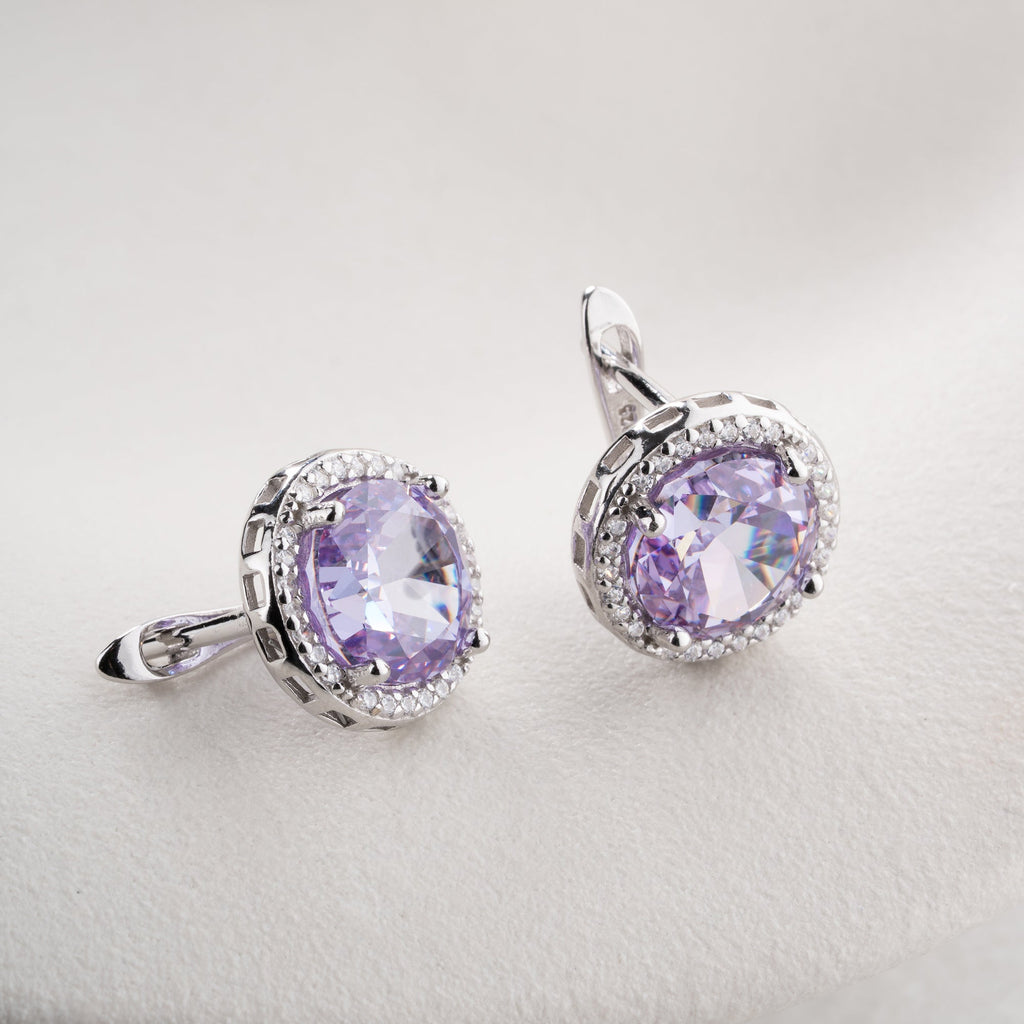 AMETHYSTSTEIN OHRRINGE | 925 SILBER