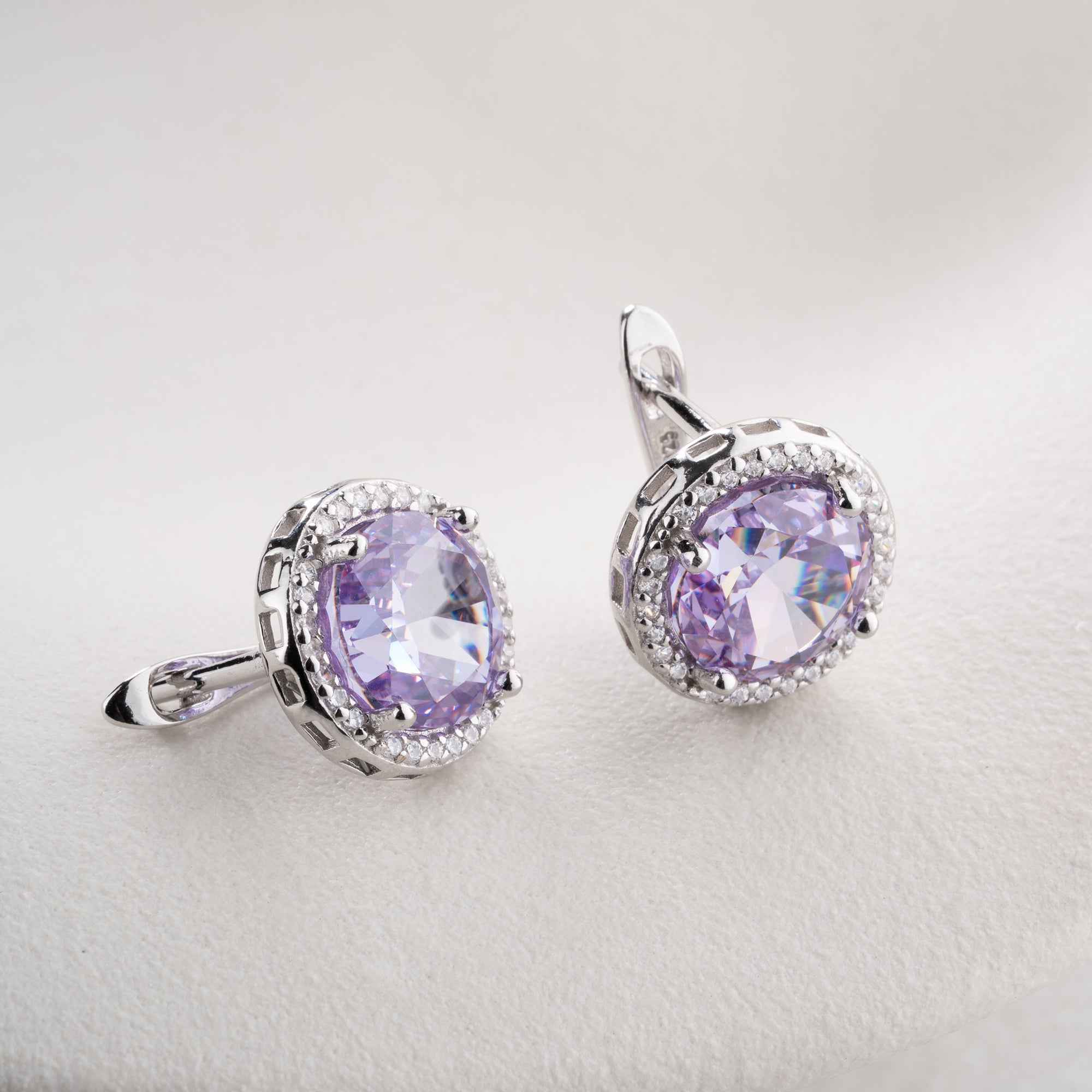 AMETHYSTSTEIN OHRRINGE | 925 SILBER