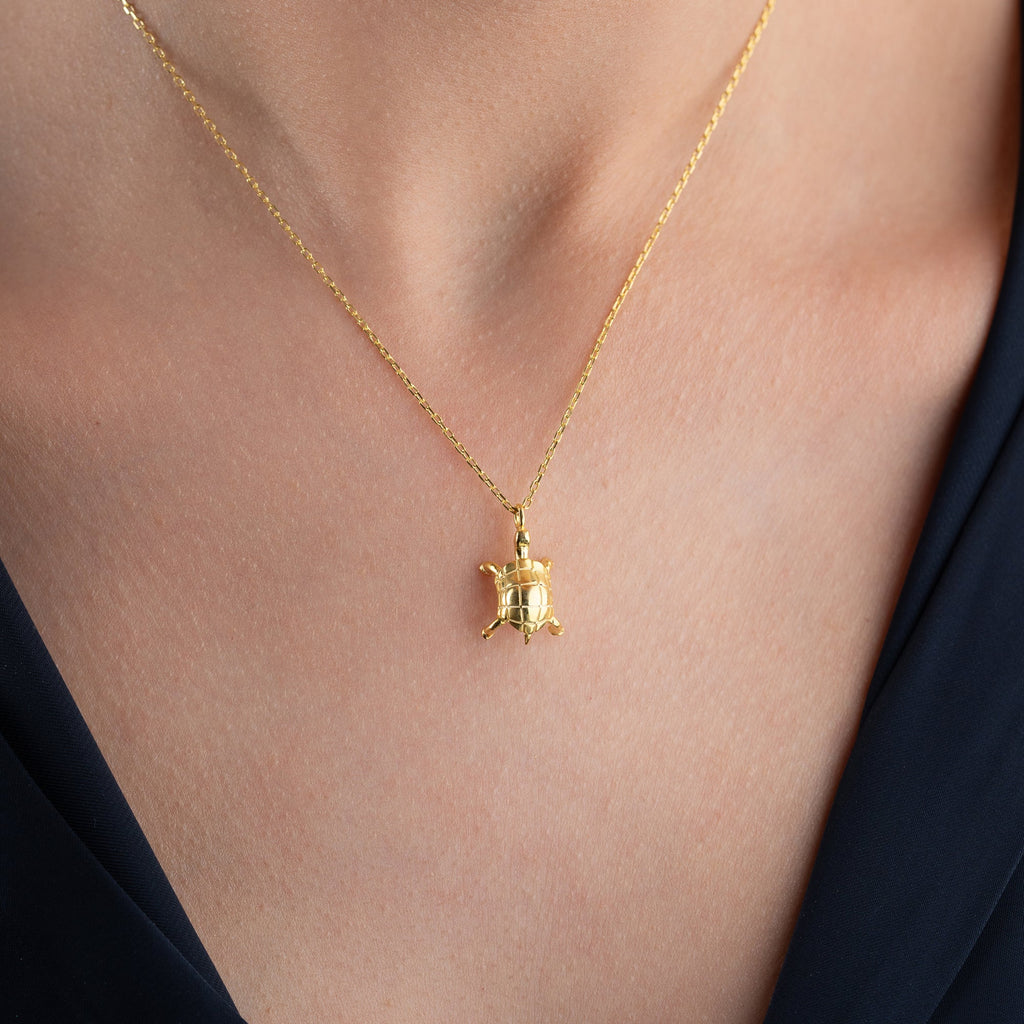 SCHILDKRÖTEN HALSKETTE aus 925 Silber - Eleganter Halskette - AURIME