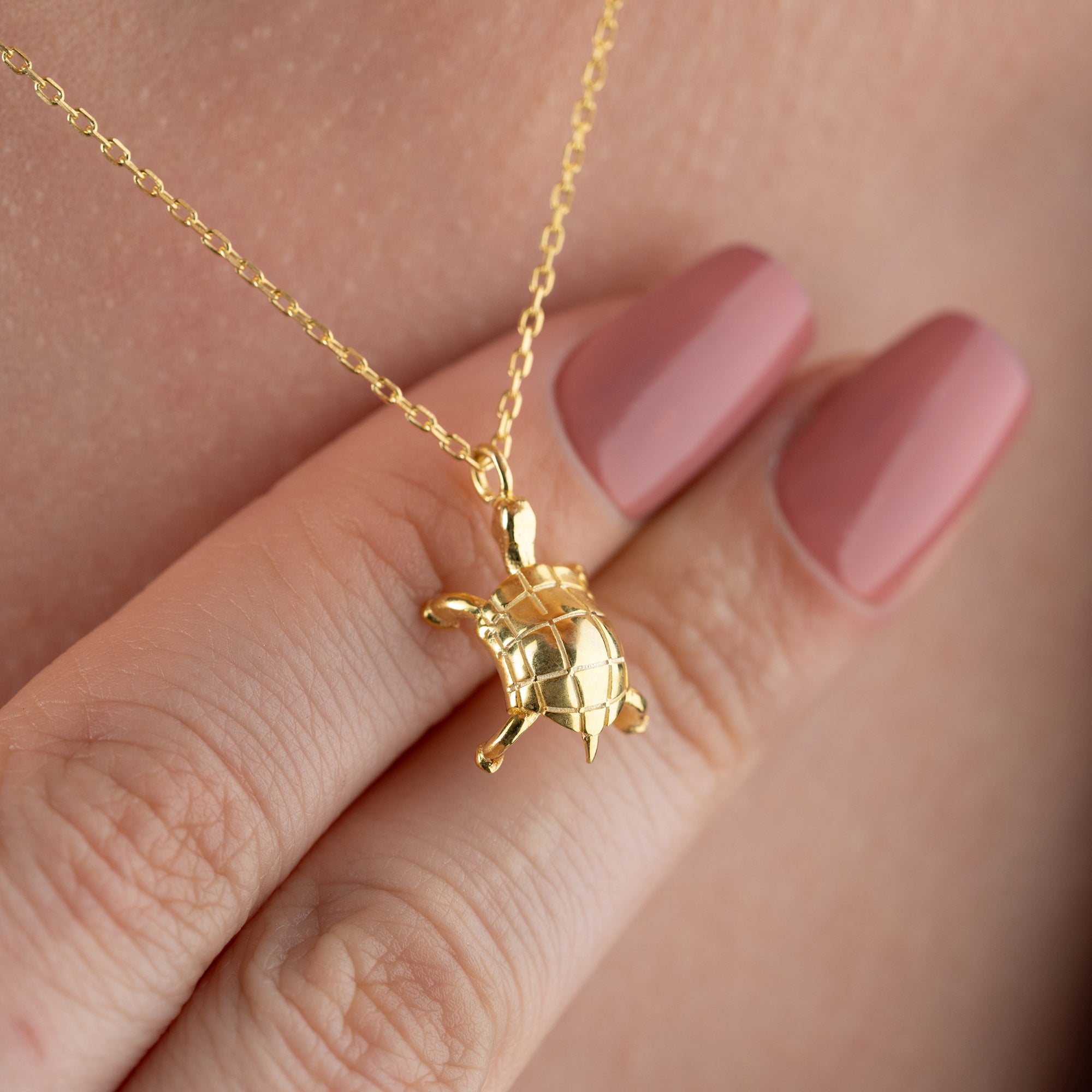 SCHILDKRÖTEN HALSKETTE aus 925 Silber - Eleganter Halskette - AURIME