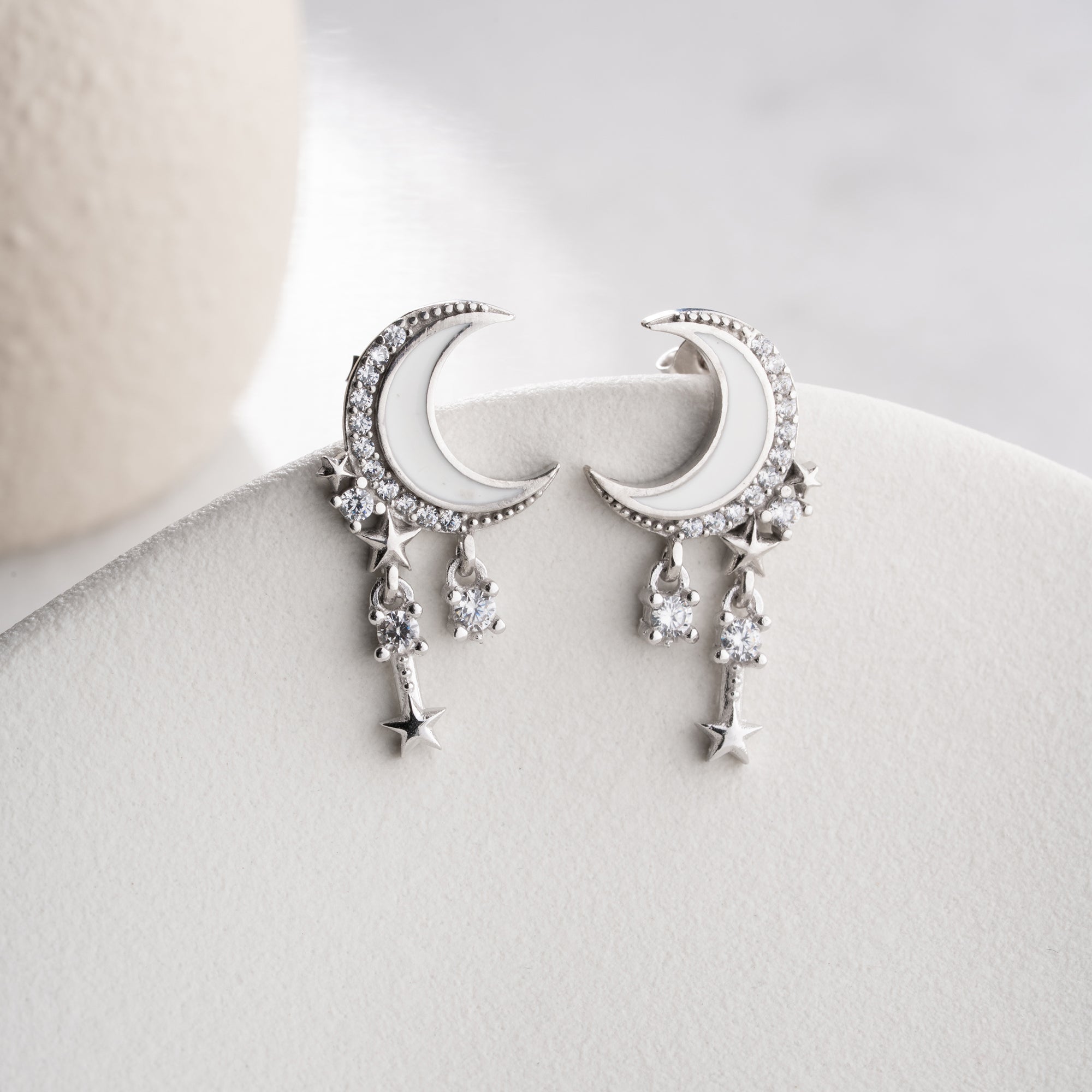 HALBMOND  OHRRINGE | 925 SILBER