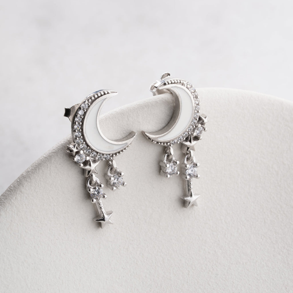 HALBMOND  OHRRINGE | 925 SILBER