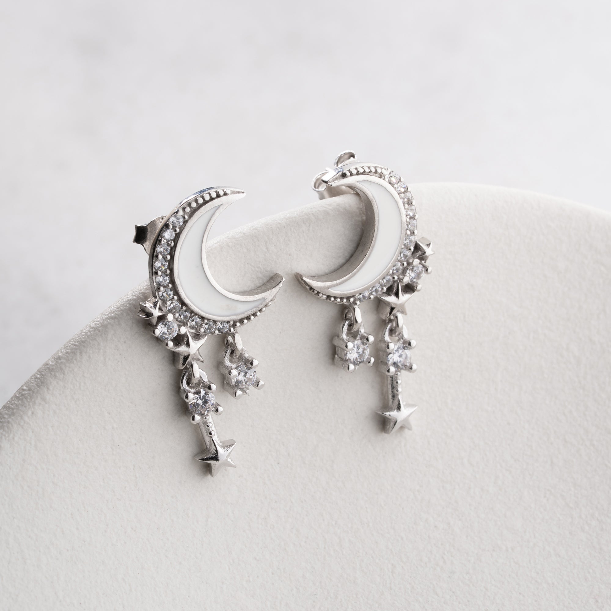 HALBMOND  OHRRINGE | 925 SILBER