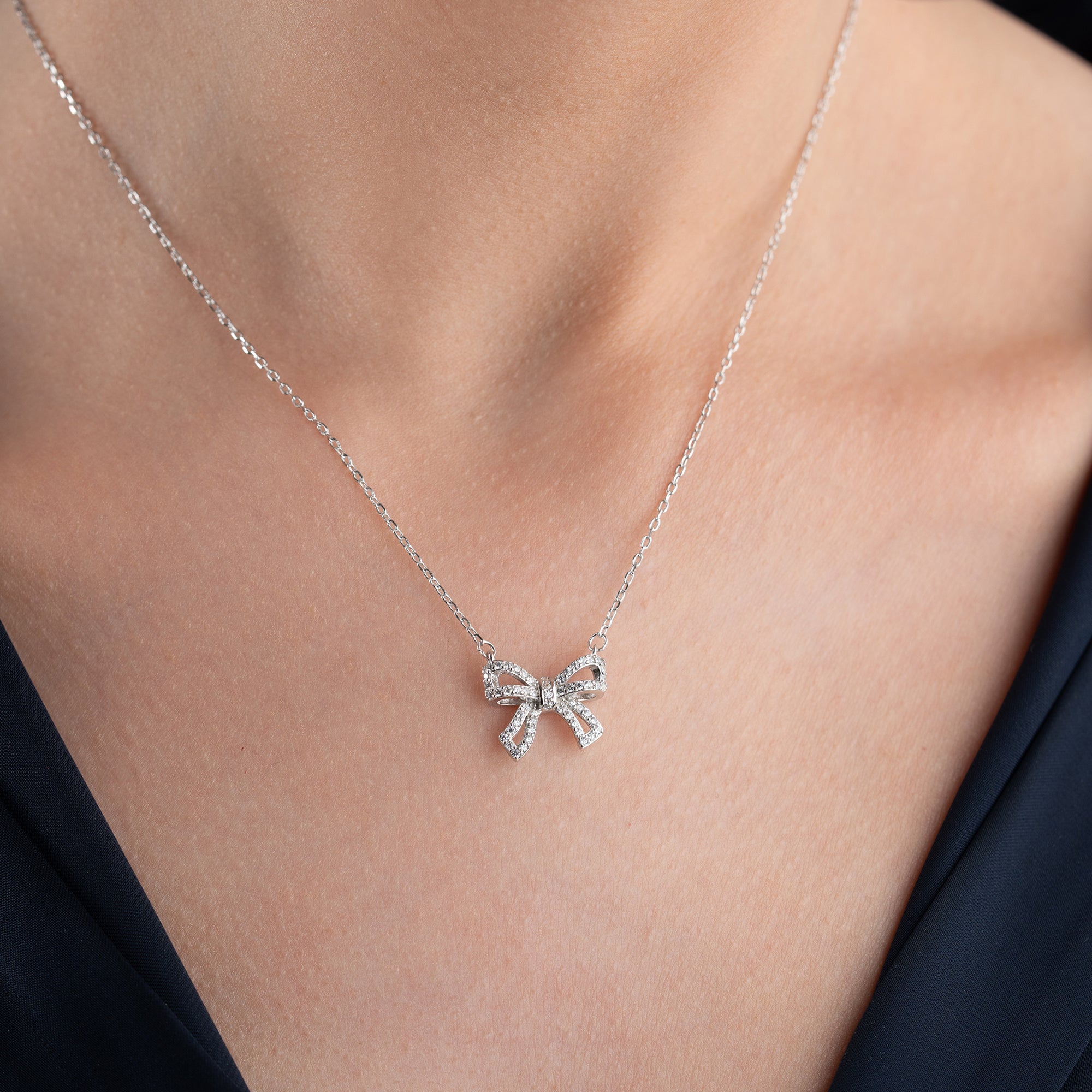 BOGEN HALSKETTE aus 925 Silber - Eleganter Halskette - AURIME