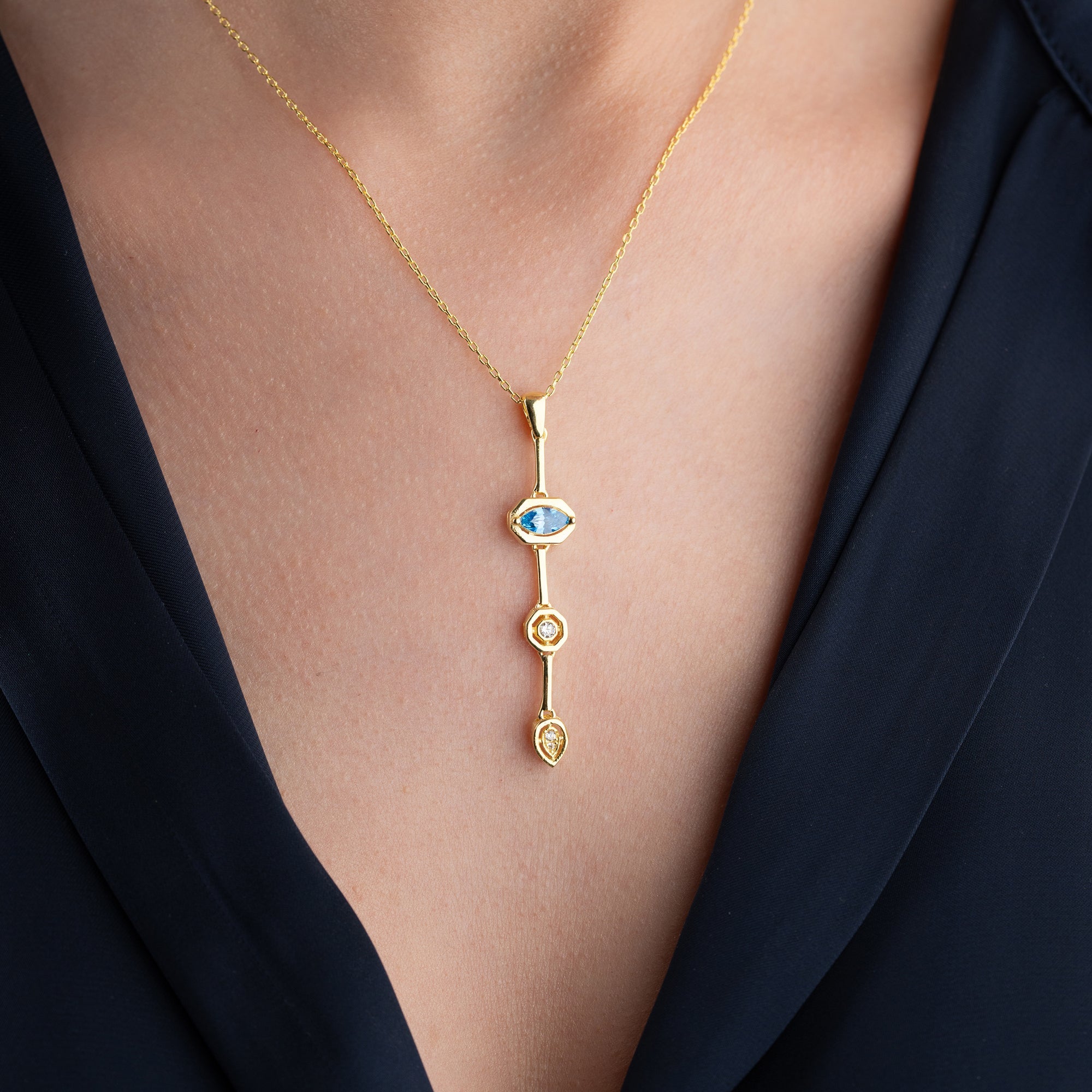 CHANDRA Y HALSKETTE aus 925 Silber - Eleganter Halskette - AURIME