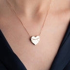 HERZ GRAVUR HALSKETTE aus 925 Silber - Eleganter Halskette - AURIME