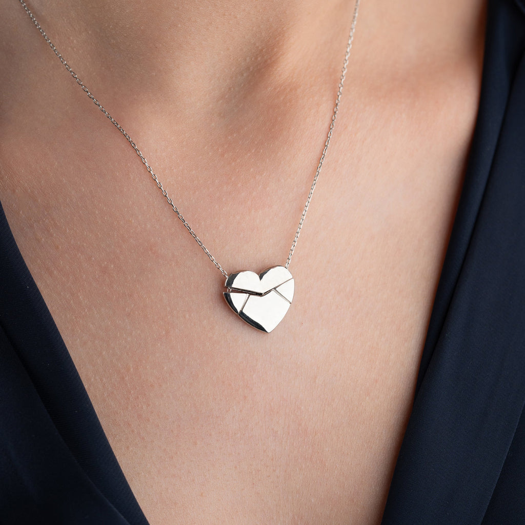 HERZ GRAVUR HALSKETTE | 925 SILBER