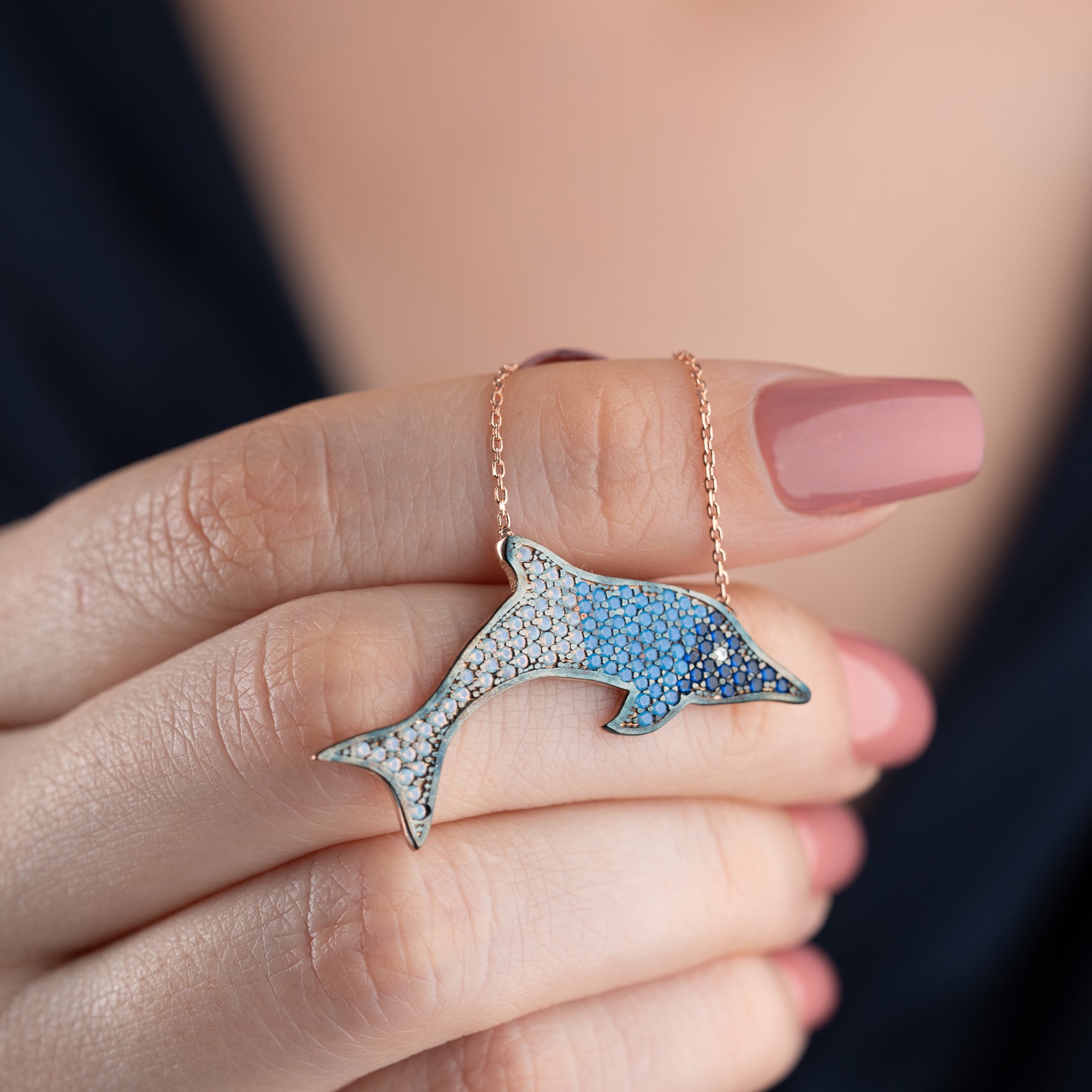 DOLPHIN HALSKETTE aus 925 Silber - Eleganter Halskette - AURIME