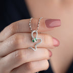 GRÜNE SNAKE HALSKETTE aus 925 Silber - Eleganter Halskette - AURIME
