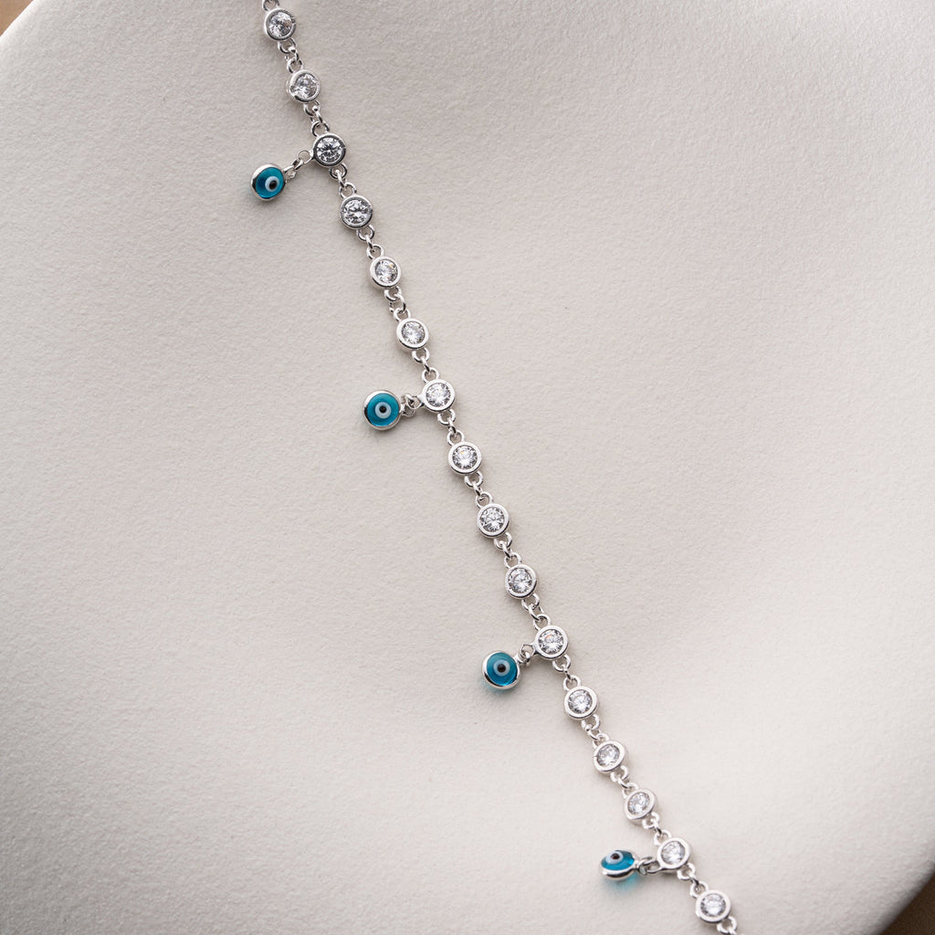 NAZAR STONE FUSSKETTE | 925 SILBER