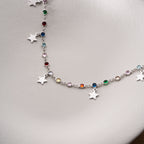 COLORFULL STERN FUSSKETTE | 925 SILBER