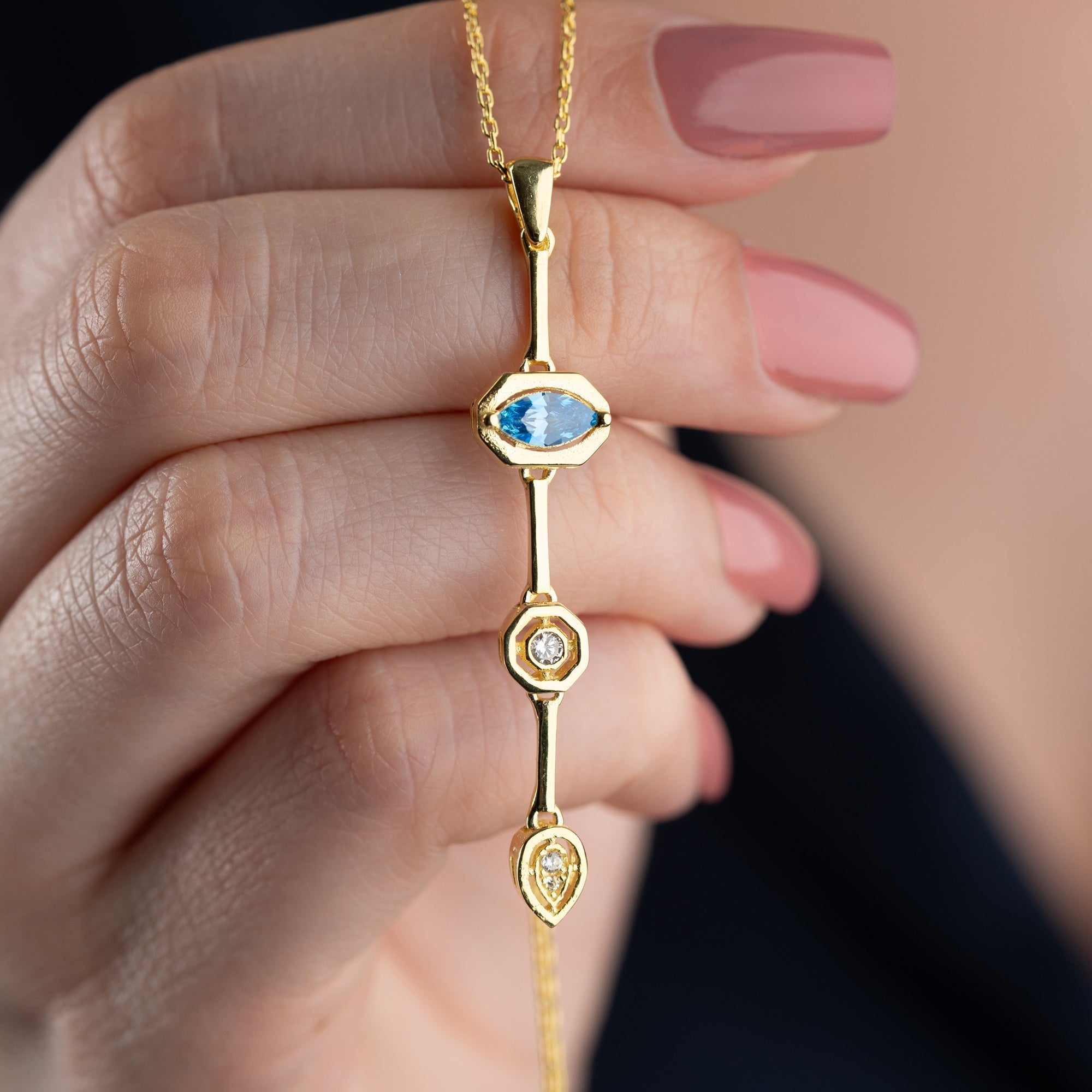 CHANDRA Y HALSKETTE aus 925 Silber - Eleganter Halskette - AURIME