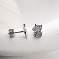 STEINIGE KATZE OHRRINGE | 925 SILBER
