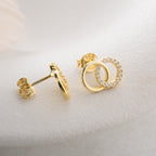 DOPPELRING OHRRINGE | 925 SILBER