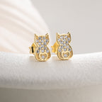 STEINIGE KATZE  OHRRINGE | 925 SILBER