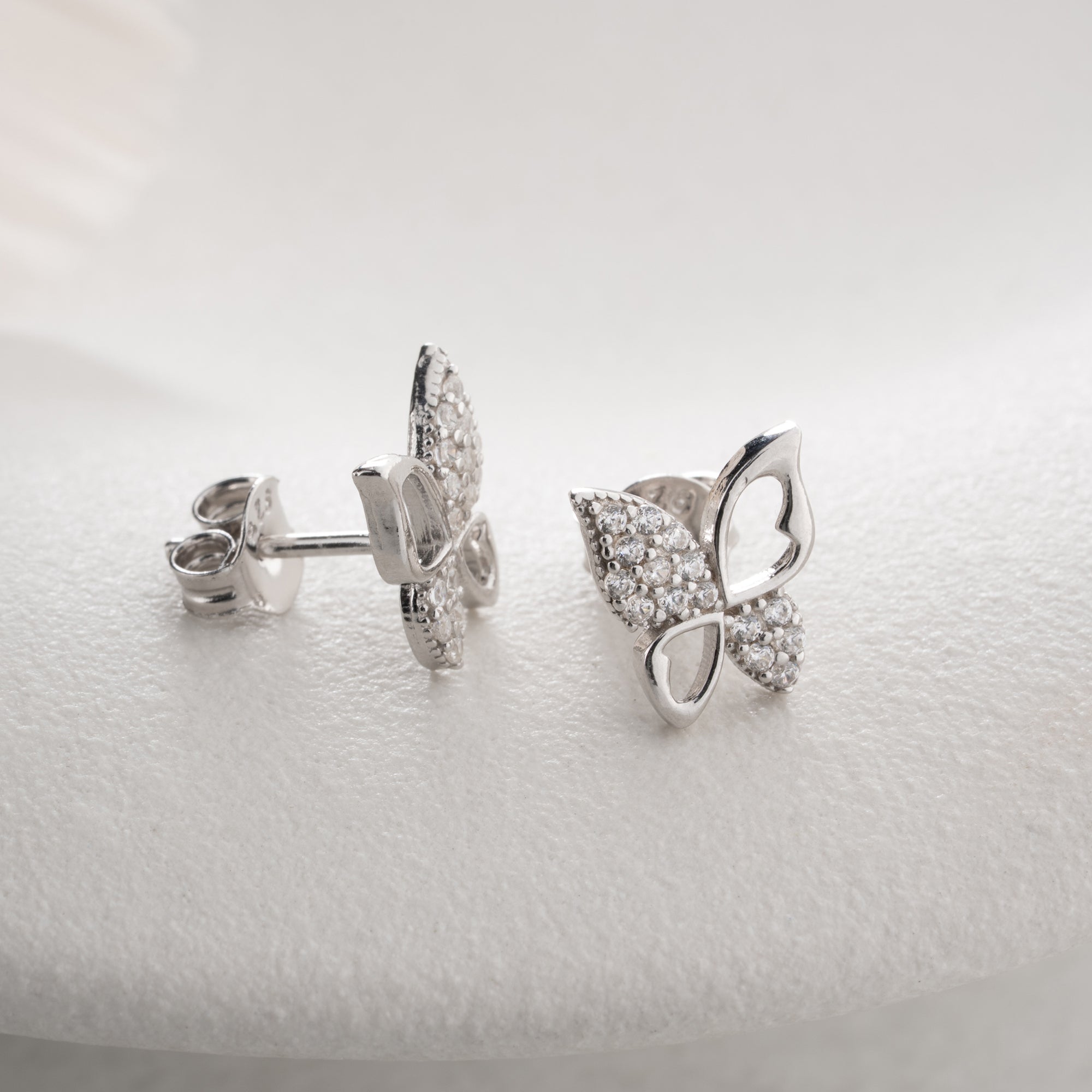 STEINGER SCHMETTERLING OHRRINGE | 925 SILBER
